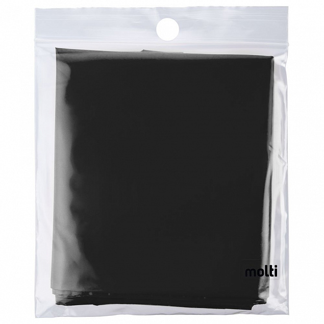Дождевик-плащ CloudTime, черный с логотипом в Самаре заказать по выгодной цене в кибермаркете AvroraStore