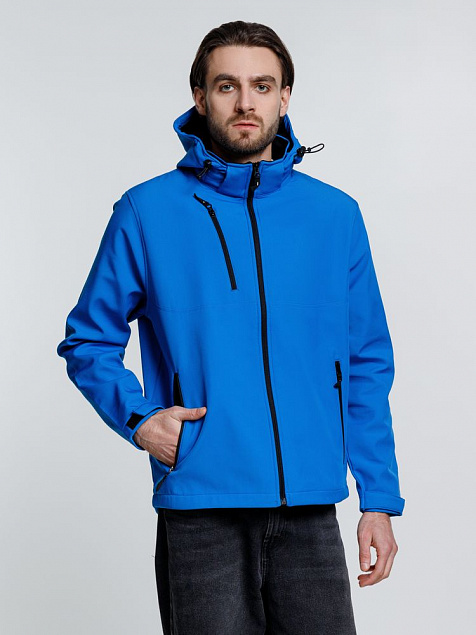 Куртка софтшелл мужская Zagreb, ярко-синяя с логотипом в Самаре заказать по выгодной цене в кибермаркете AvroraStore