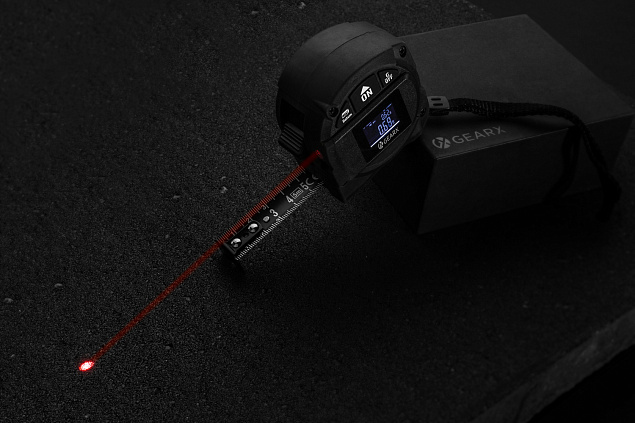 Рулетка 5 м Gear X с лазерным дальномером 30 м с логотипом в Самаре заказать по выгодной цене в кибермаркете AvroraStore