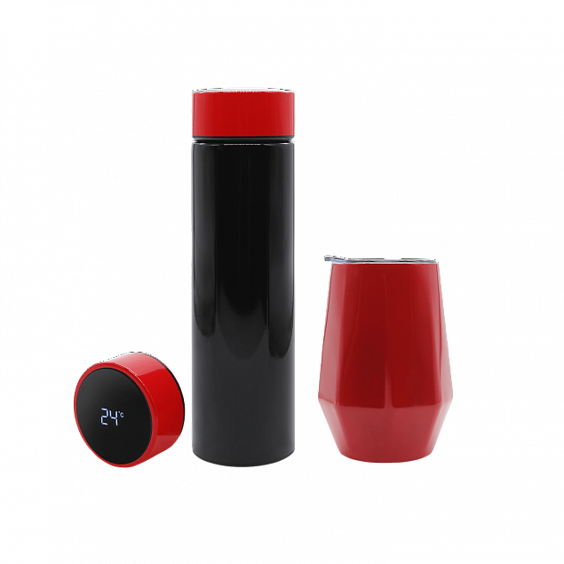 Набор Hot Box duo EB grey (черный с красным) с логотипом в Самаре заказать по выгодной цене в кибермаркете AvroraStore