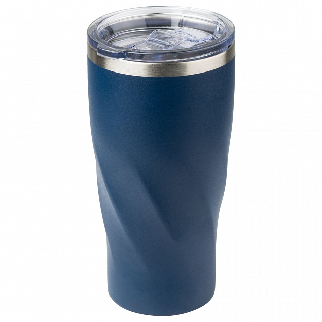 Термокружка вакуумная, Twist, 600 ml, темно-синяя с логотипом в Самаре заказать по выгодной цене в кибермаркете AvroraStore