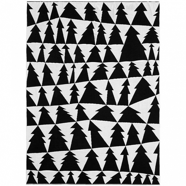 Плед «Танцующий лес», черно-белый с логотипом в Самаре заказать по выгодной цене в кибермаркете AvroraStore