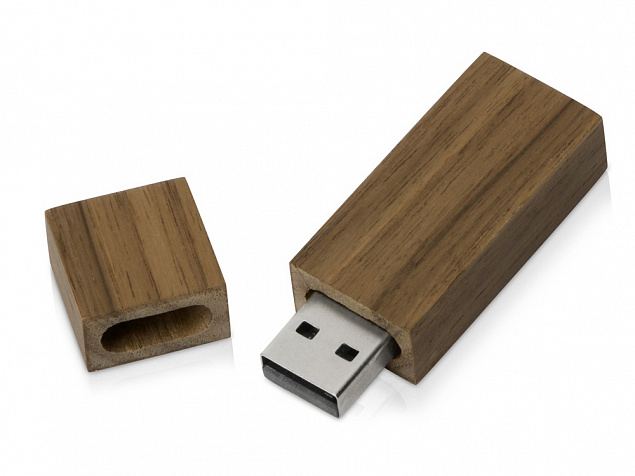 USB-флешка на 16 Гб «Woody» с магнитным колпачком с логотипом в Самаре заказать по выгодной цене в кибермаркете AvroraStore