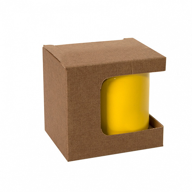 Коробка для кружек 25903, 27701, 27601, размер 11,8х9,0х10,8 см, микрогофрокартон, коричневый с логотипом в Самаре заказать по выгодной цене в кибермаркете AvroraStore