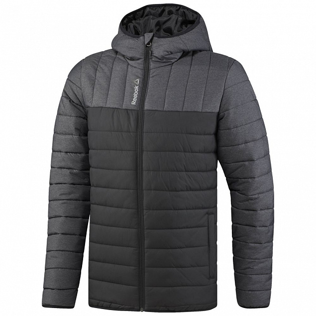Куртка мужская Outdoor, серая с черным с логотипом в Самаре заказать по выгодной цене в кибермаркете AvroraStore