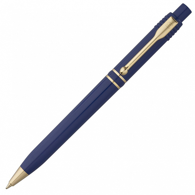 Ручка шариковая Raja Gold, синяя с логотипом в Самаре заказать по выгодной цене в кибермаркете AvroraStore