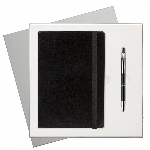 Подарочный набор Portobello/Voyage BtoBook черный (Ежедневник недат А5, Ручка) с логотипом в Самаре заказать по выгодной цене в кибермаркете AvroraStore