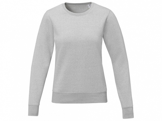 Женский свитер Zenon с круглым вырезом, серый яркий с логотипом в Самаре заказать по выгодной цене в кибермаркете AvroraStore