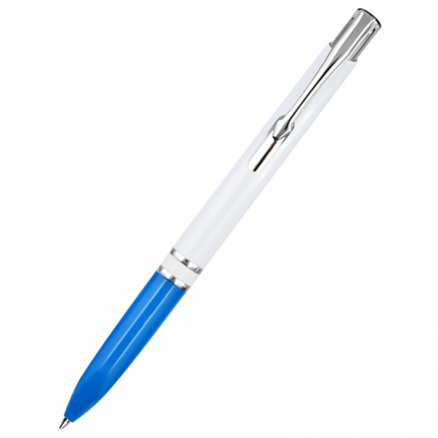 Ручка пластиковая Milana, светло-синяя с логотипом в Самаре заказать по выгодной цене в кибермаркете AvroraStore
