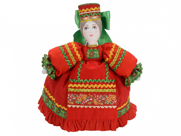 Подарочный набор Кремлевский: кукла на чайник, чайник заварной с росписью с логотипом в Самаре заказать по выгодной цене в кибермаркете AvroraStore