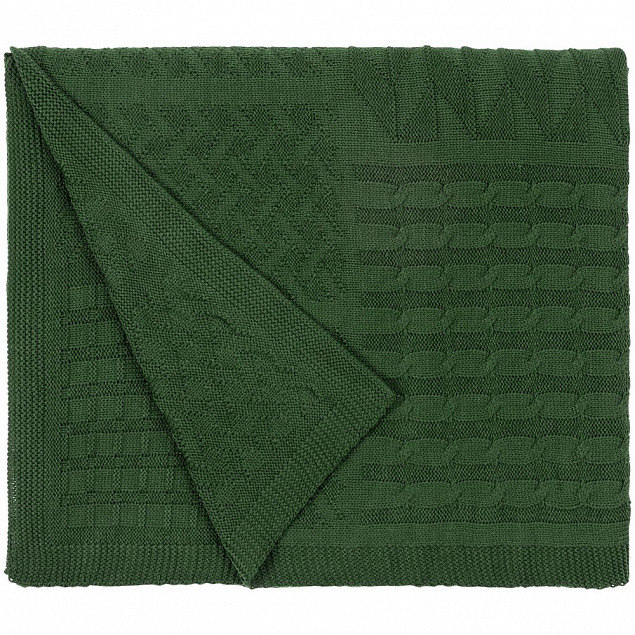 Плед Snippet, темно-зеленый с логотипом в Самаре заказать по выгодной цене в кибермаркете AvroraStore