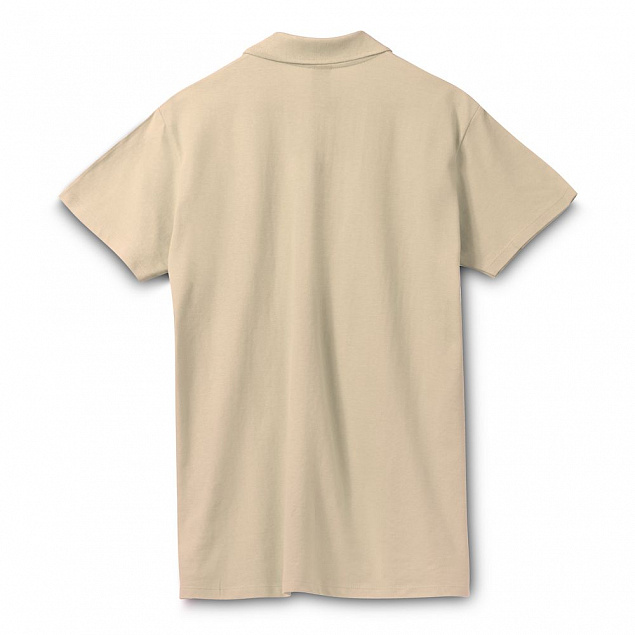 Рубашка поло мужская SPRING 210, бежевая с логотипом в Самаре заказать по выгодной цене в кибермаркете AvroraStore