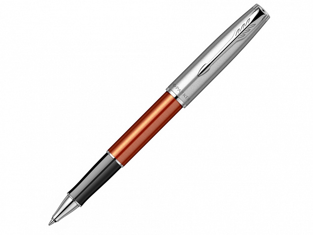 Ручка-роллер Parker «Sonnet Essentials Orange SB Steel CT» с логотипом в Самаре заказать по выгодной цене в кибермаркете AvroraStore