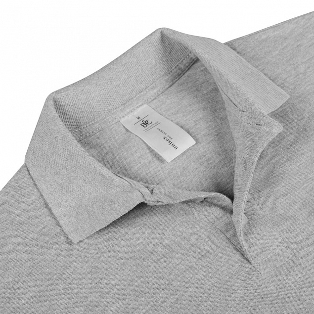 Рубашка поло Safran серый меланж с логотипом в Самаре заказать по выгодной цене в кибермаркете AvroraStore