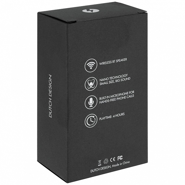 Беспроводная колонка Nano Lite, серебристая с черным с логотипом в Самаре заказать по выгодной цене в кибермаркете AvroraStore
