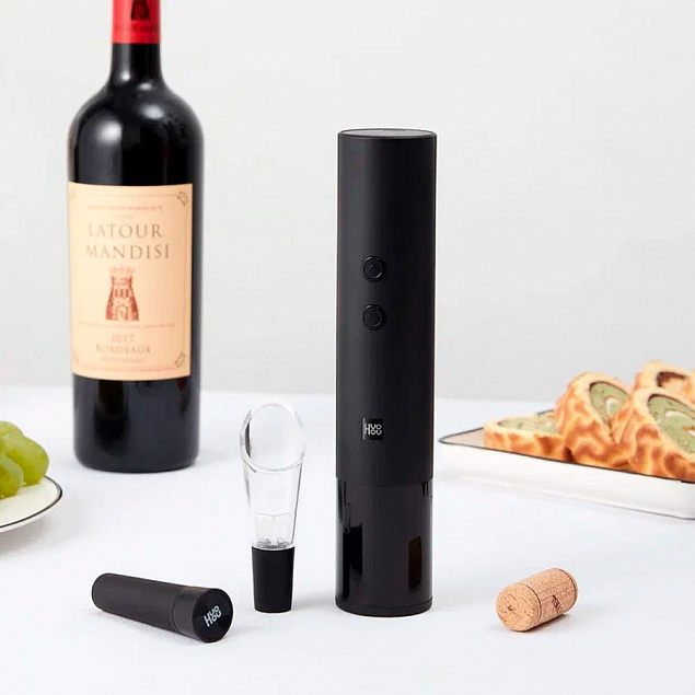 Винный набор HuoHou Electric Wine Bottle Opener 4 in 1, черный с логотипом в Самаре заказать по выгодной цене в кибермаркете AvroraStore