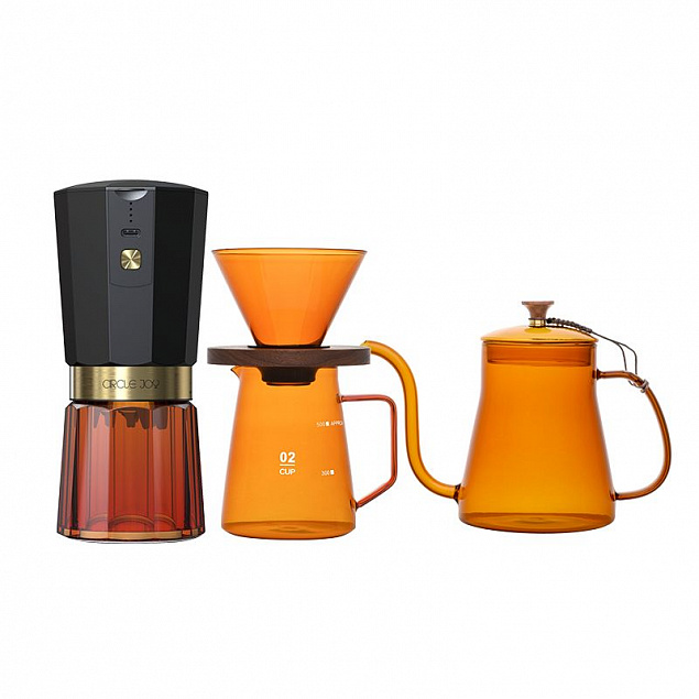 Кофейный набор Amber Coffee Maker Set, оранжевый с черным с логотипом в Самаре заказать по выгодной цене в кибермаркете AvroraStore