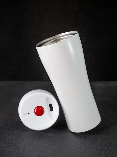 Термостакан Solingen, вакуумный, герметичный, белый с логотипом в Самаре заказать по выгодной цене в кибермаркете AvroraStore