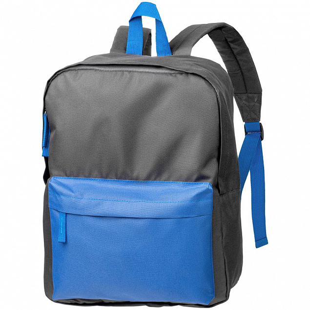 Рюкзак Sensa, серый с синим с логотипом в Самаре заказать по выгодной цене в кибермаркете AvroraStore