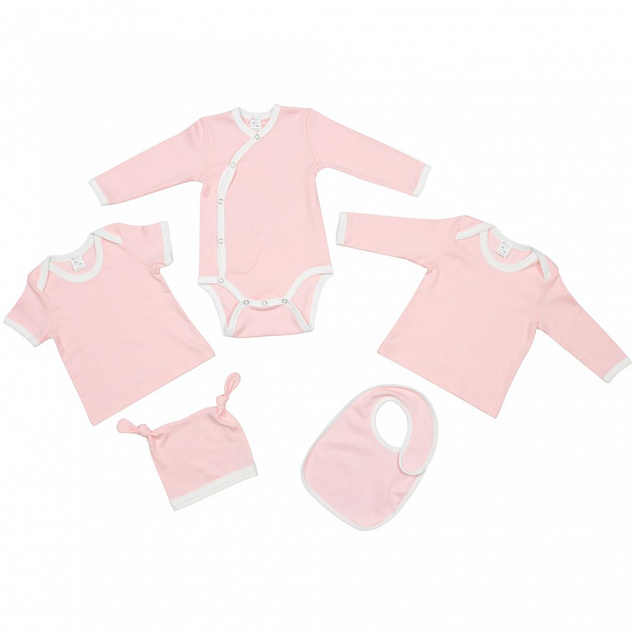 Футболка детская с коротким рукавом Baby Prime, розовая с молочно-белым с логотипом в Самаре заказать по выгодной цене в кибермаркете AvroraStore