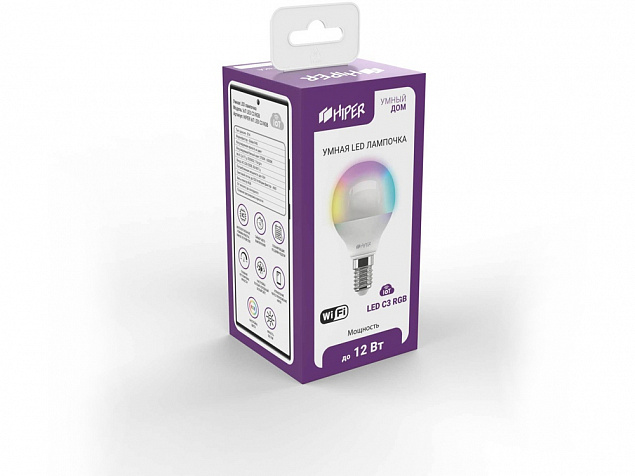 Умная лампочка HIPER IoT LED C3 RGB с логотипом в Самаре заказать по выгодной цене в кибермаркете AvroraStore