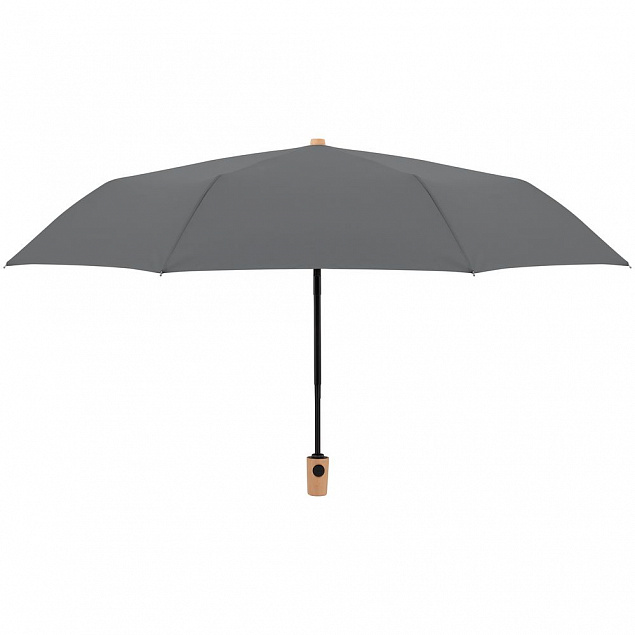 Зонт складной Nature Magic, серый с логотипом в Самаре заказать по выгодной цене в кибермаркете AvroraStore