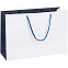 Пакет бумажный Bicolor, белый с синим с логотипом в Самаре заказать по выгодной цене в кибермаркете AvroraStore