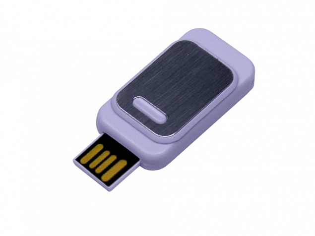 USB 2.0- флешка промо на 64 Гб прямоугольной формы, выдвижной механизм с логотипом в Самаре заказать по выгодной цене в кибермаркете AvroraStore