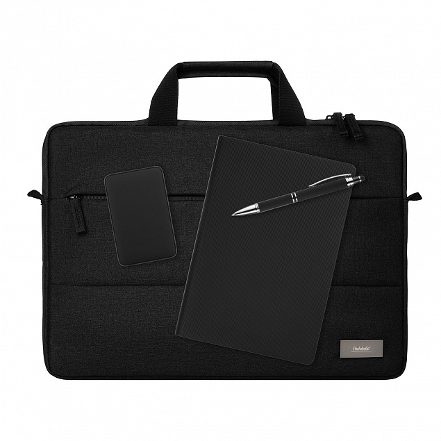 Подарочный набор Forum, черный (сумка, ежедневник, ручка, аккумулятор) с логотипом в Самаре заказать по выгодной цене в кибермаркете AvroraStore