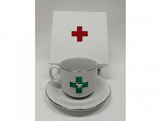 Чайная пара фарфоровая Фармацевт с логотипом в Самаре заказать по выгодной цене в кибермаркете AvroraStore