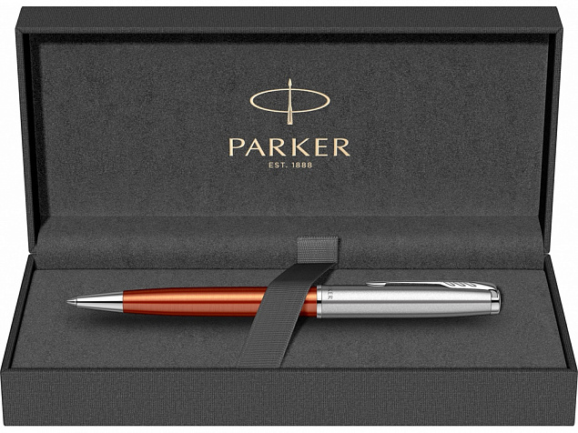 Ручка шариковая Parker «Sonnet Essentials Orange SB Steel CT» с логотипом в Самаре заказать по выгодной цене в кибермаркете AvroraStore