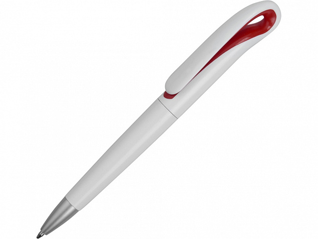 Ручка шариковая Swansea, белый/красный, синие чернила с логотипом в Самаре заказать по выгодной цене в кибермаркете AvroraStore