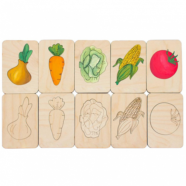 Карточки-раскраски Wood Games, овощи с логотипом в Самаре заказать по выгодной цене в кибермаркете AvroraStore
