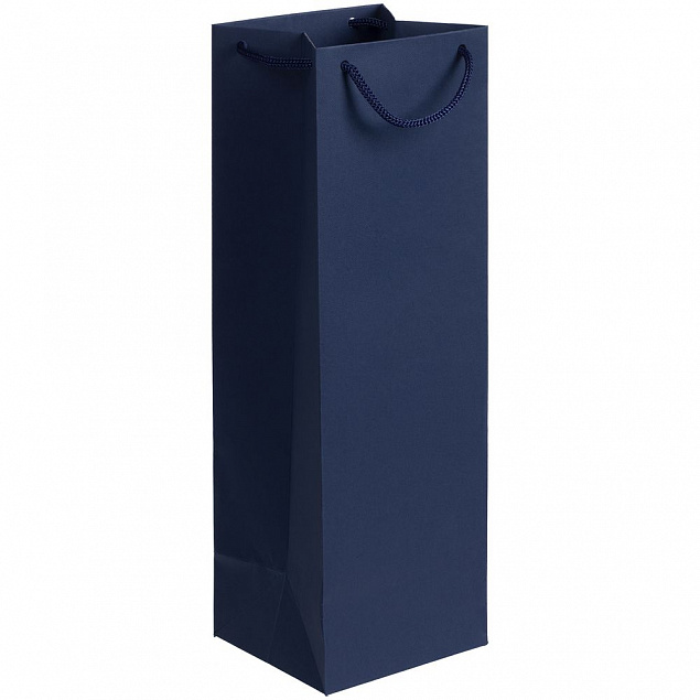 Пакет под бутылку Vindemia, синий с логотипом в Самаре заказать по выгодной цене в кибермаркете AvroraStore