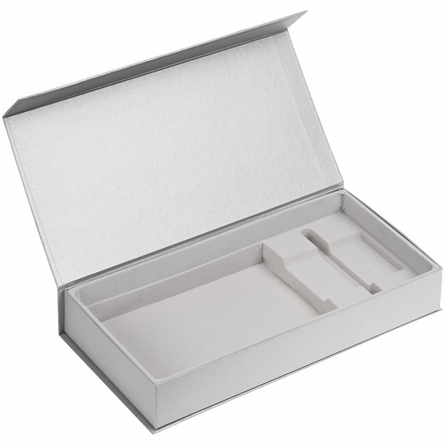Коробка Planning с ложементом под набор с планингом, серебристая с логотипом в Самаре заказать по выгодной цене в кибермаркете AvroraStore