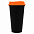 Стакан с крышкой Color Cap Black, черный с оранжевым с логотипом в Самаре заказать по выгодной цене в кибермаркете AvroraStore