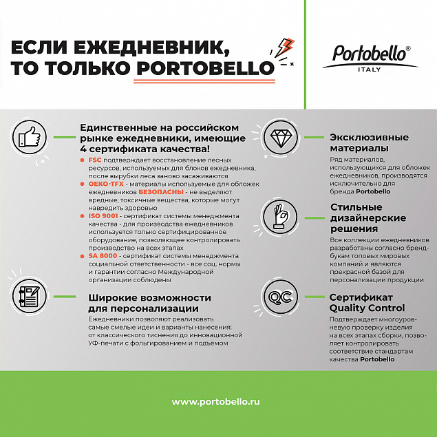 Ежедневник Portobello Trend, Terra, недатированный, серый с логотипом в Самаре заказать по выгодной цене в кибермаркете AvroraStore