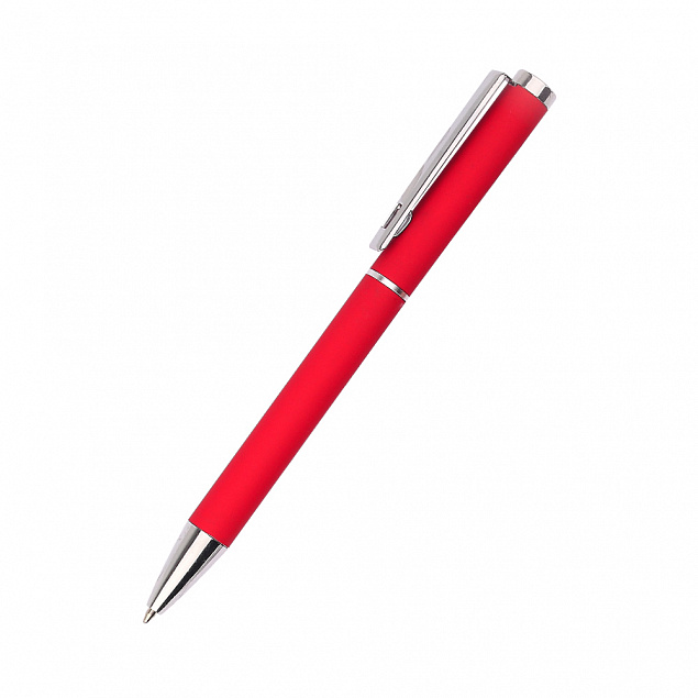 Ручка металлическая Titan софт-тач, красный с логотипом в Самаре заказать по выгодной цене в кибермаркете AvroraStore