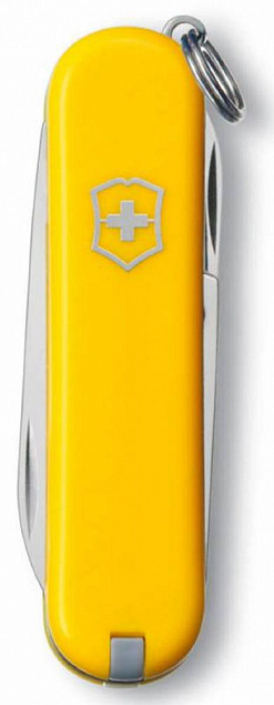 Нож-брелок Classic 58 с отверткой, желтый с логотипом в Самаре заказать по выгодной цене в кибермаркете AvroraStore