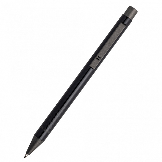 Ручка металлическая Лоуретта, черный с логотипом в Самаре заказать по выгодной цене в кибермаркете AvroraStore