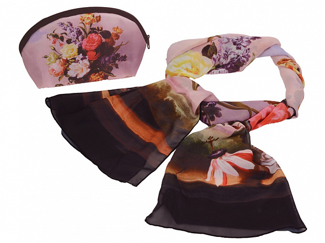 Набор Букет: косметичка и шарф с логотипом в Самаре заказать по выгодной цене в кибермаркете AvroraStore