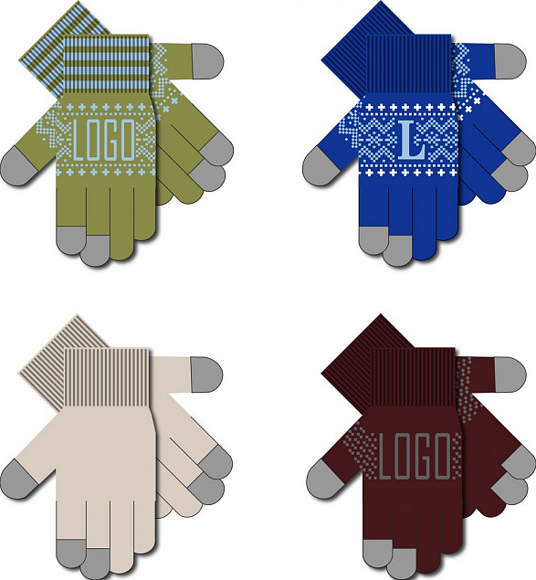 Сенсорные перчатки на заказ Guanti Tok, полушерсть с логотипом в Самаре заказать по выгодной цене в кибермаркете AvroraStore