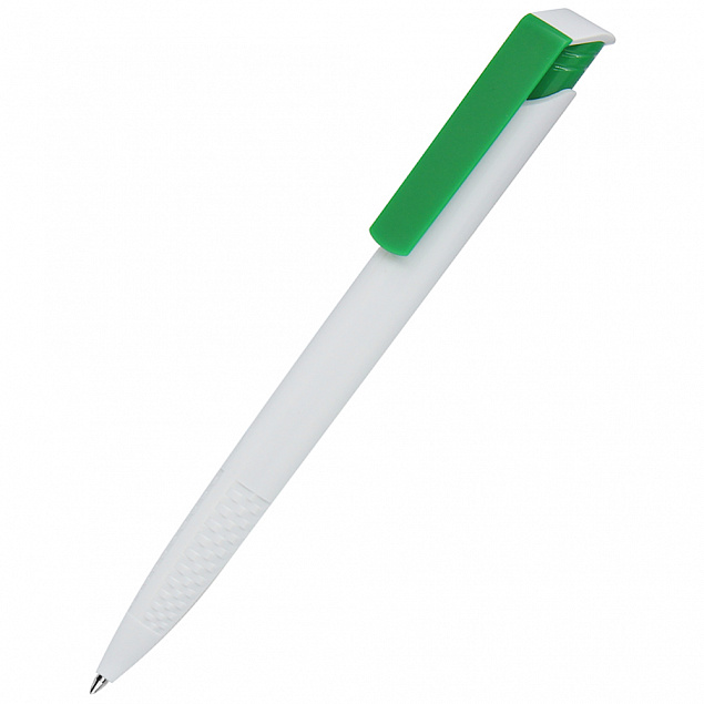 Ручка пластиковая Accent, зелёная с логотипом в Самаре заказать по выгодной цене в кибермаркете AvroraStore