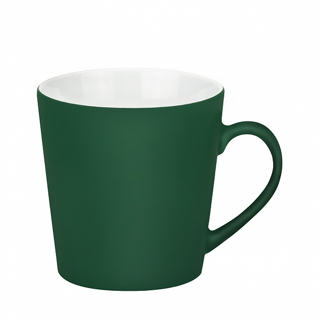 Керамическая кружка Sole, 350 ml, soft-touch, зеленая с логотипом в Самаре заказать по выгодной цене в кибермаркете AvroraStore