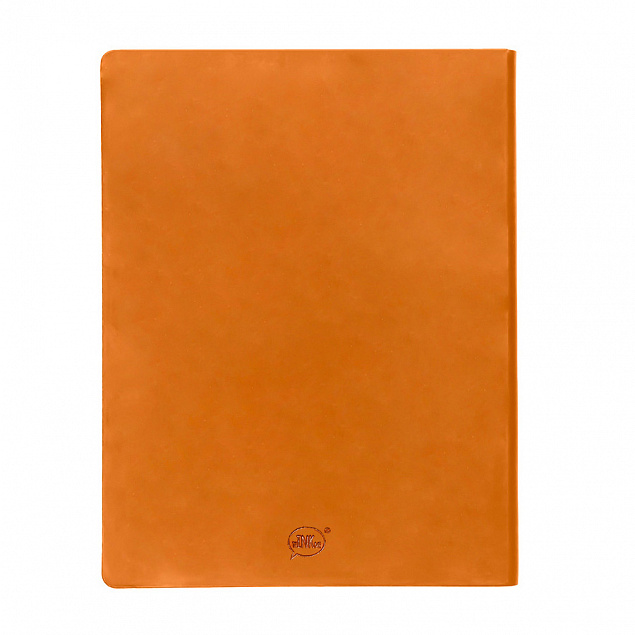Бизнес-блокнот "Biggy", B5 формат, оранжевый, серый форзац, мягкая обложка, в клетку с логотипом в Самаре заказать по выгодной цене в кибермаркете AvroraStore