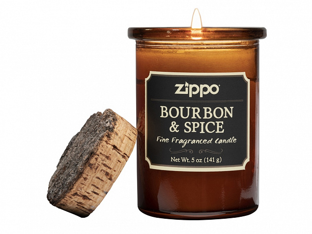 Ароматизированная свеча ZIPPO Bourbon & Spice, воск/хлопок/кора древесины/стекло, 70x100 мм с логотипом в Самаре заказать по выгодной цене в кибермаркете AvroraStore
