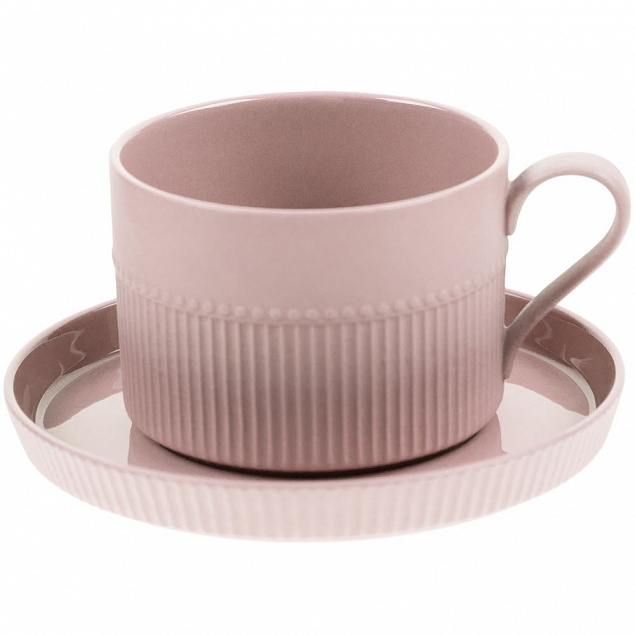 Чайная пара Pastello Moderno, розовая с логотипом в Самаре заказать по выгодной цене в кибермаркете AvroraStore