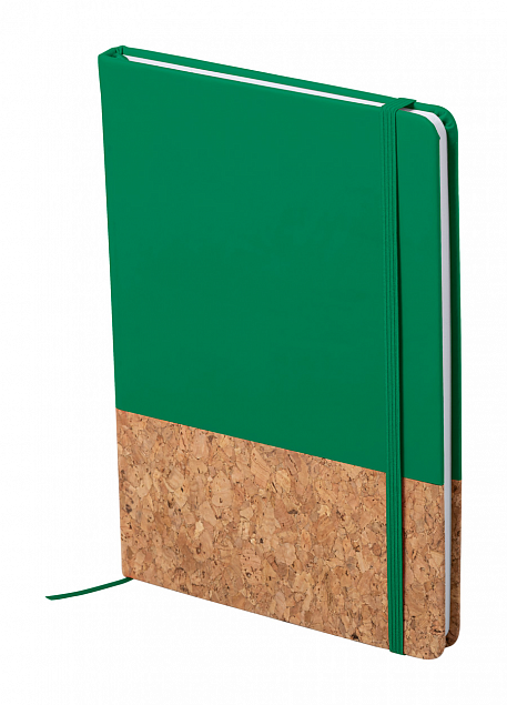 Блокнот, зеленый с логотипом в Самаре заказать по выгодной цене в кибермаркете AvroraStore
