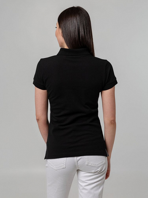 Рубашка поло женская Virma Premium Lady, черная с логотипом в Самаре заказать по выгодной цене в кибермаркете AvroraStore