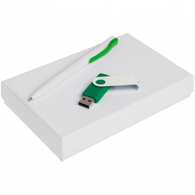 Набор Twist White, белый с зеленым, 8 Гб с логотипом в Самаре заказать по выгодной цене в кибермаркете AvroraStore